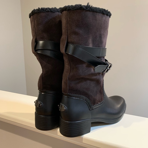 New COACH Women’s Zena pull on Mid calf Boots size 8B - Picture 4 of 14